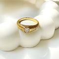 Lumina single stone gold ring for women — Kimoore