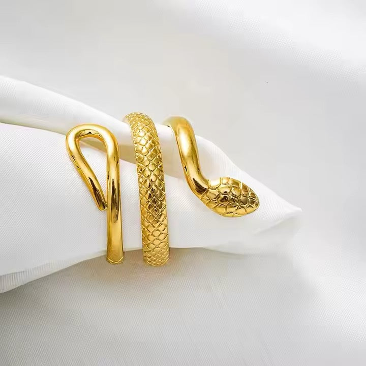 Serpent Wrap Gold Ring - Minimal Bold Statement Jewellery