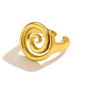 Modern Spiral Gold Plated Ring - Chic Daily Wear Accessory