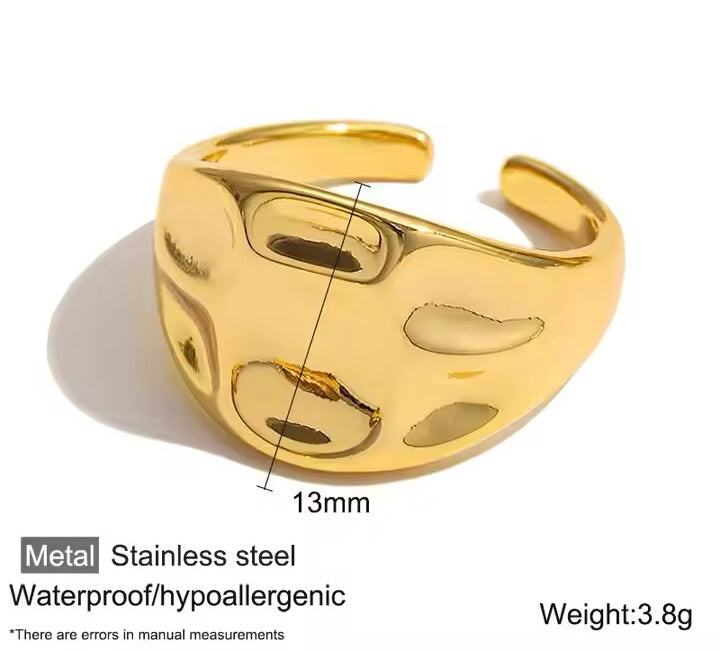 Waterproof gold-plated chunky ring — Kimoore