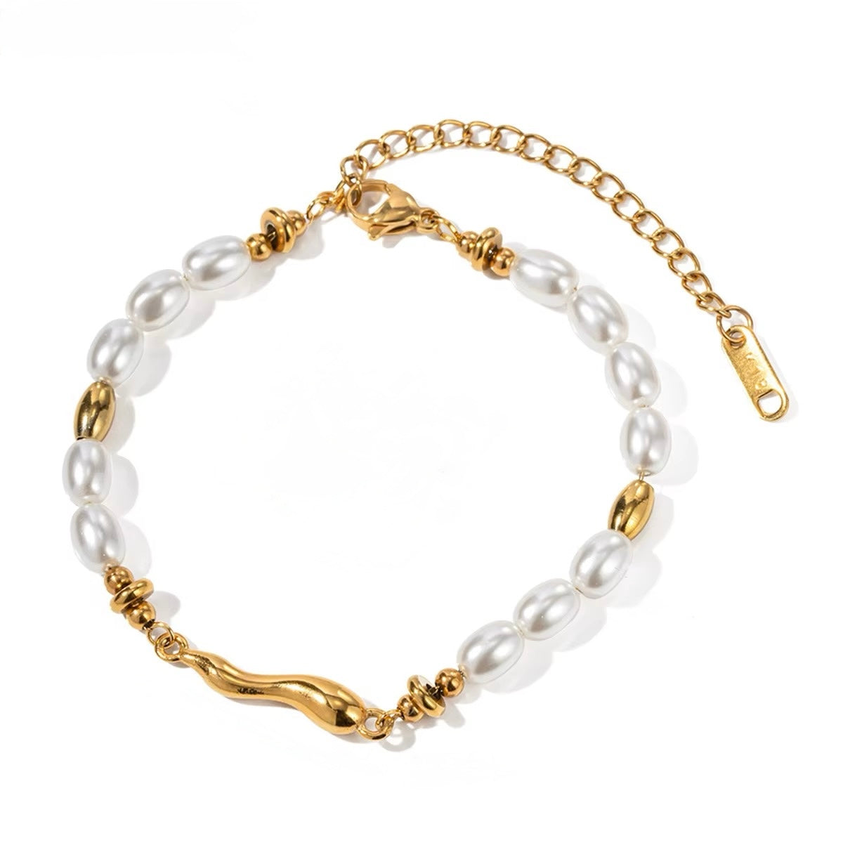 Pearl Charm Bracelet – Stainless Steel Elegant Style
