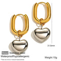 Heart Drop Hoop Earrings – Stainless Steel Modern Style