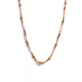 Multi‑Gemstone Beaded Necklace – Stainless Steel Minimal Style