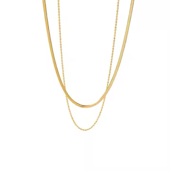 Two-Layer Chain Necklace - Minimal Chain for Casual & Party Wear