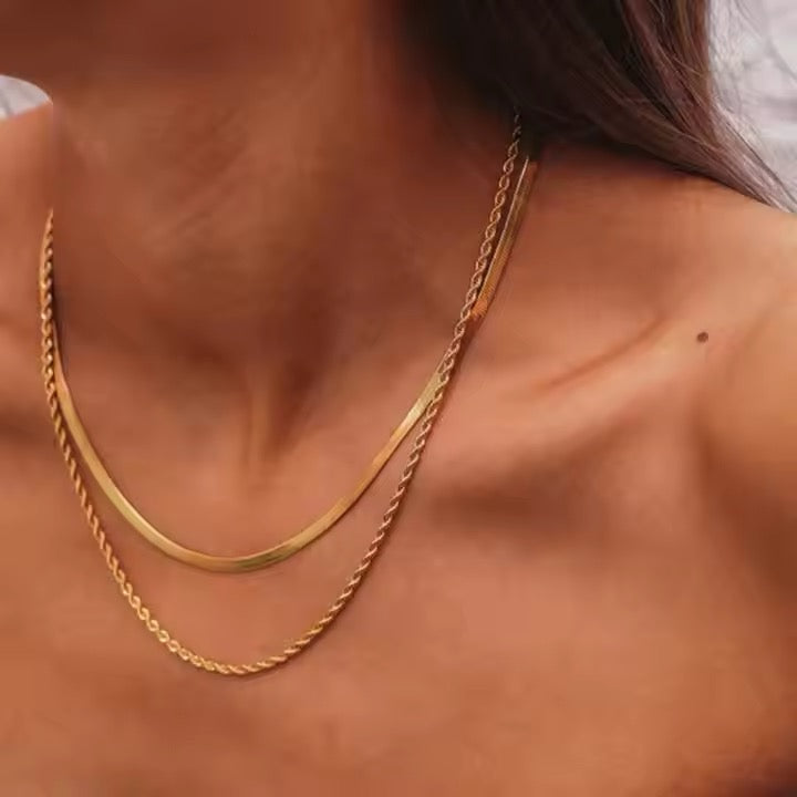 Two-Layer Chain Necklace - Minimal Chain for Casual & Party Wear