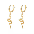 Snake Drop Hoop Earrings - Bold Modern Statement for Party Glam