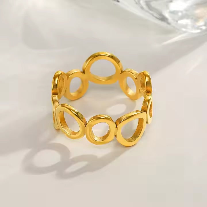 Gold Open Circle Ring - Sleek Modern Statement Accessory