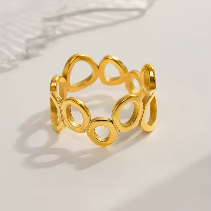 Gold Open Circle Ring - Sleek Modern Statement Accessory