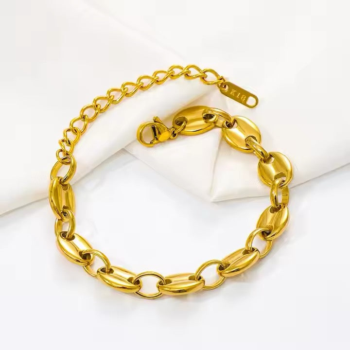 Gold Plated Statement Chain Bracelet -  Bold Chic Party & Daily Wear