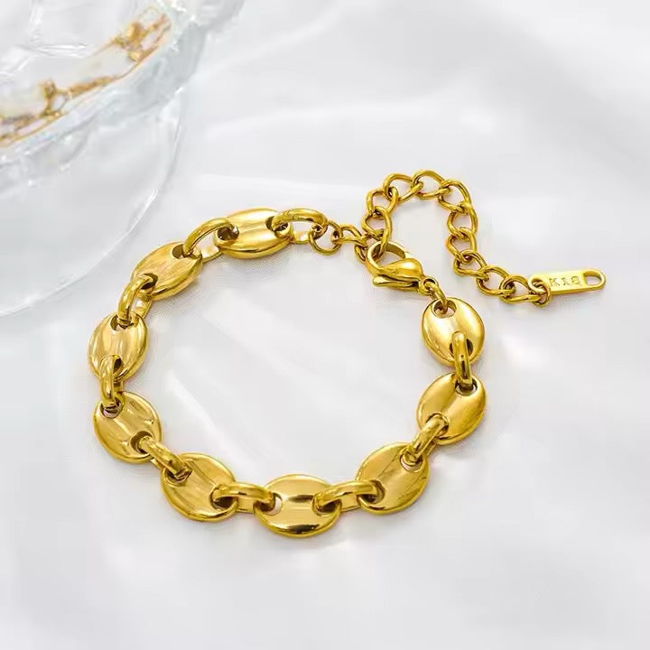 Gold Plated Statement Chain Bracelet -  Bold Chic Party & Daily Wear