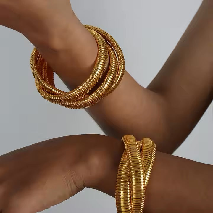 Spiral Bangle Set - Modern Luxe Everyday Style