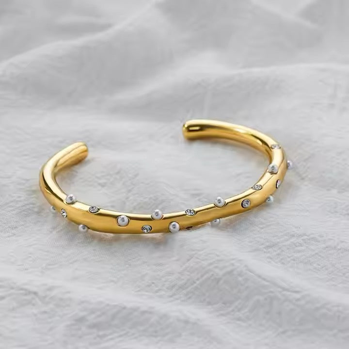 Pearl Detail Bracelet - Clean Aesthetic Party Wear