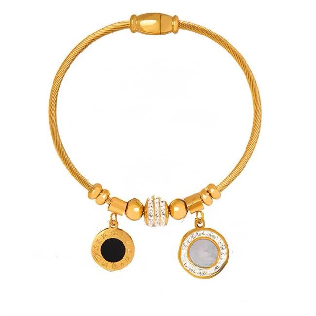 Charm Cable Bracelet - Luxury Roman Dial Style