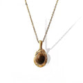 Tiger’s Eye Pendant Necklace – Stainless Steel Minimal Style