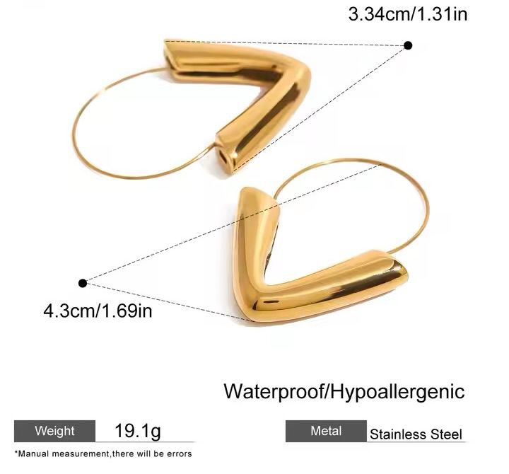 V-Shaped Hoop Earrings – Modern Geometric Style