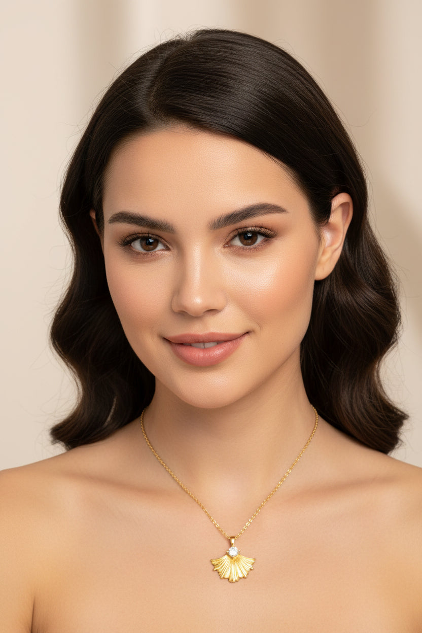 Coastal Shell Pendant - Stainless Steel Ocean Style