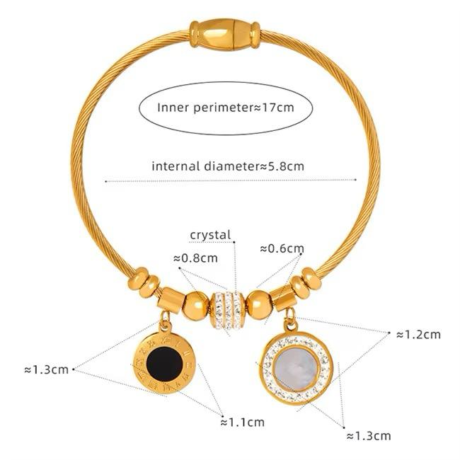 Charm Cable Bracelet - Luxury Roman Dial Style