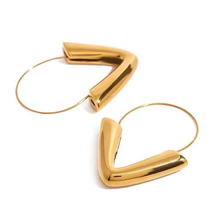 V-Shaped Hoop Earrings – Modern Geometric Style
