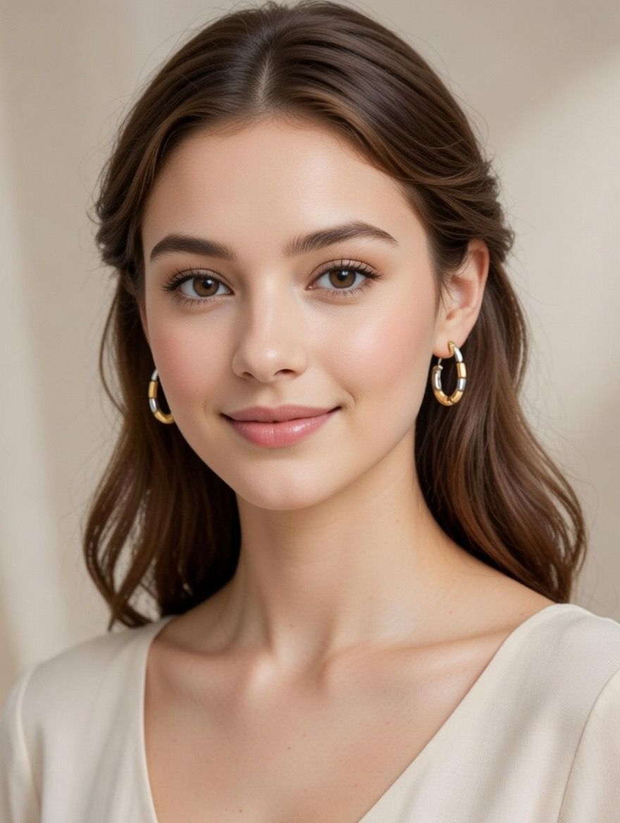 Two‑Tone Chunky Hoop Earrings-Stainless Steel Modern Style