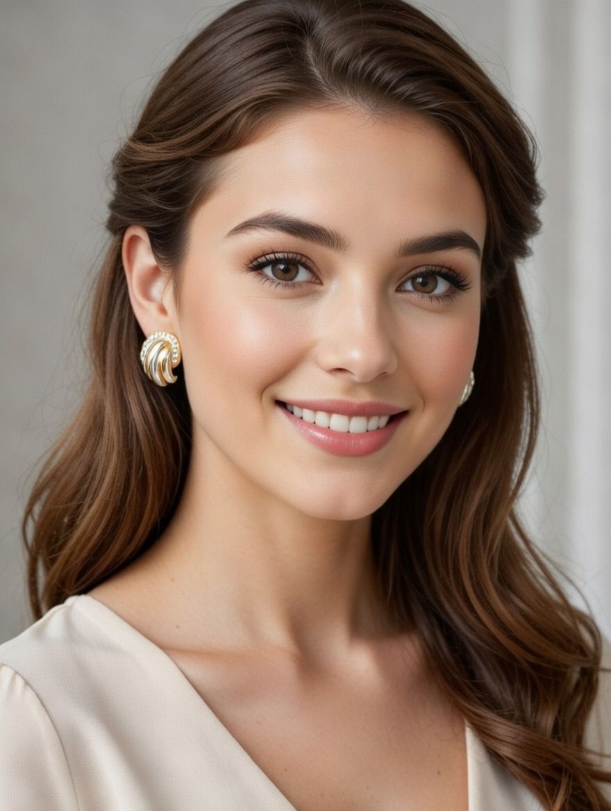 Two Tone Vintage Pearl Stud Earrings - Statement Style