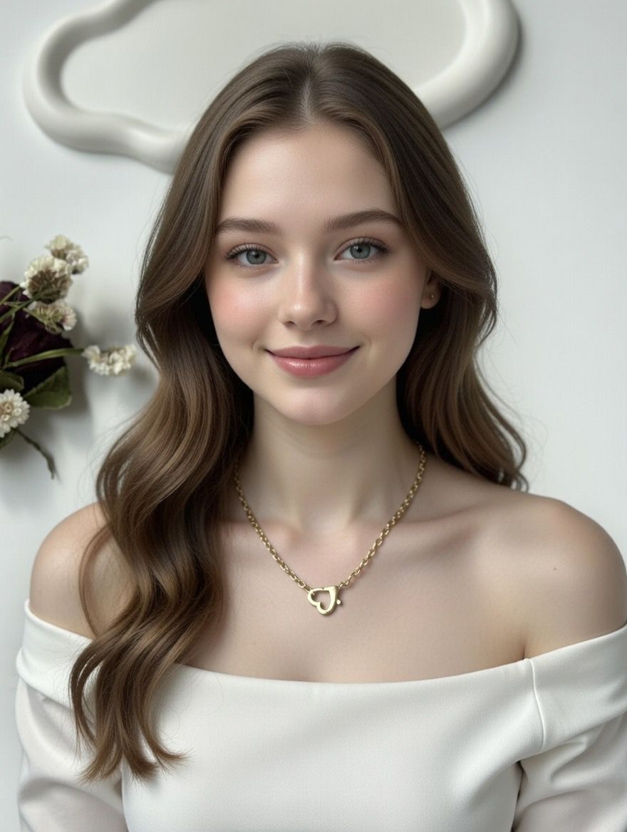 Golden Heart Link Necklace - Modern Statement Wear