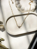 Celeste Link Crystal Necklace - Minimalist Paperclip Chain