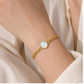 Everyday stack gold bracelet on wrist for women — Kimoore